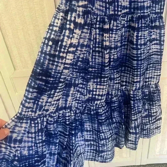 Solid & Striped Indigo Shibori Midi Dress sz L - Picture 9 of 11